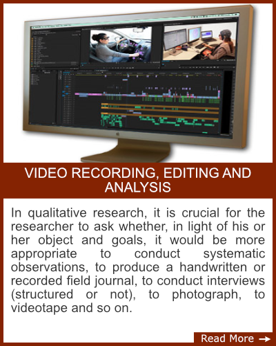 Video Recording, Editing and analysis